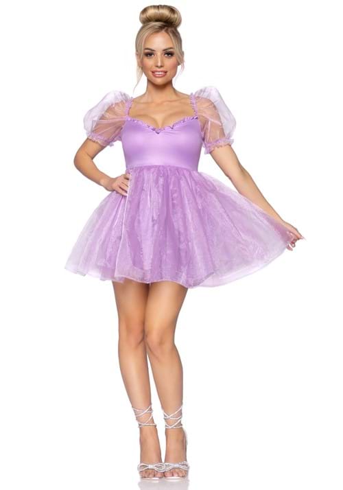 Lavender Irridescent Organza Babydoll Dress Costume