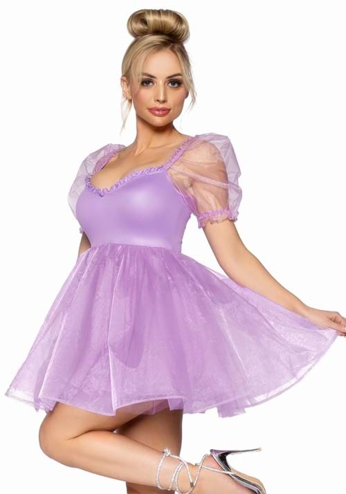 Lavender Irridescent Organza Babydoll Dress Costume