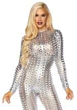 Silver Laser Cut Metallic Catsuit Costume