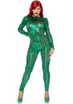 Green Laser Cut Metallic Catsuit Costume Alt 3