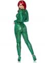 Green Laser Cut Metallic Catsuit Costume Alt 4