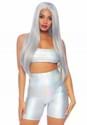 Womens Holographic Metallic Bandeau Bike Short