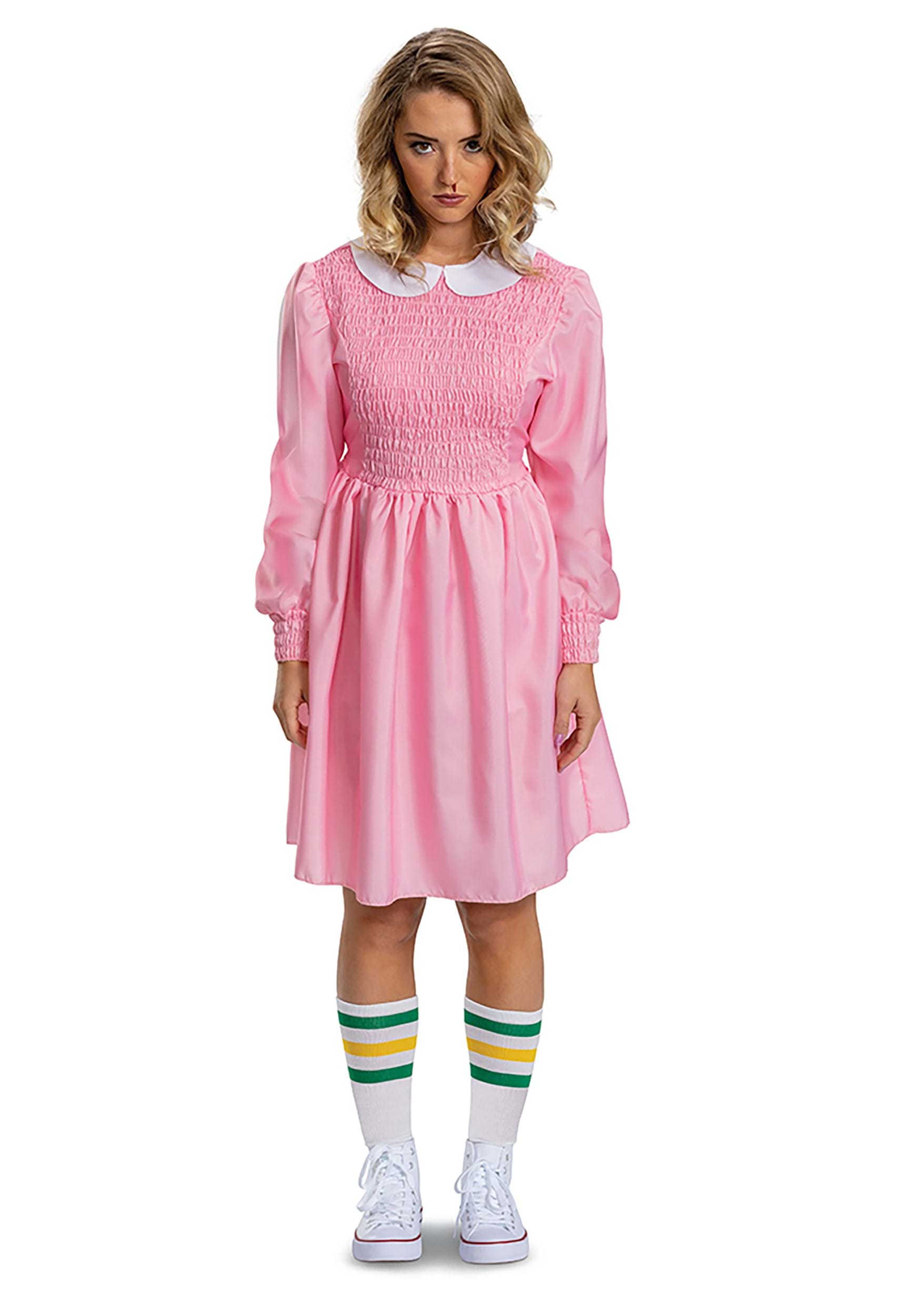 Eleven From Stranger Things Pink Dress Girls Dress Costume 