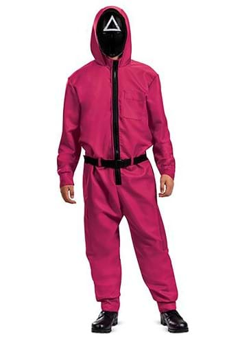 Adult Squid Game Triangle Guard Costume Jumpsuit | TV Costumes