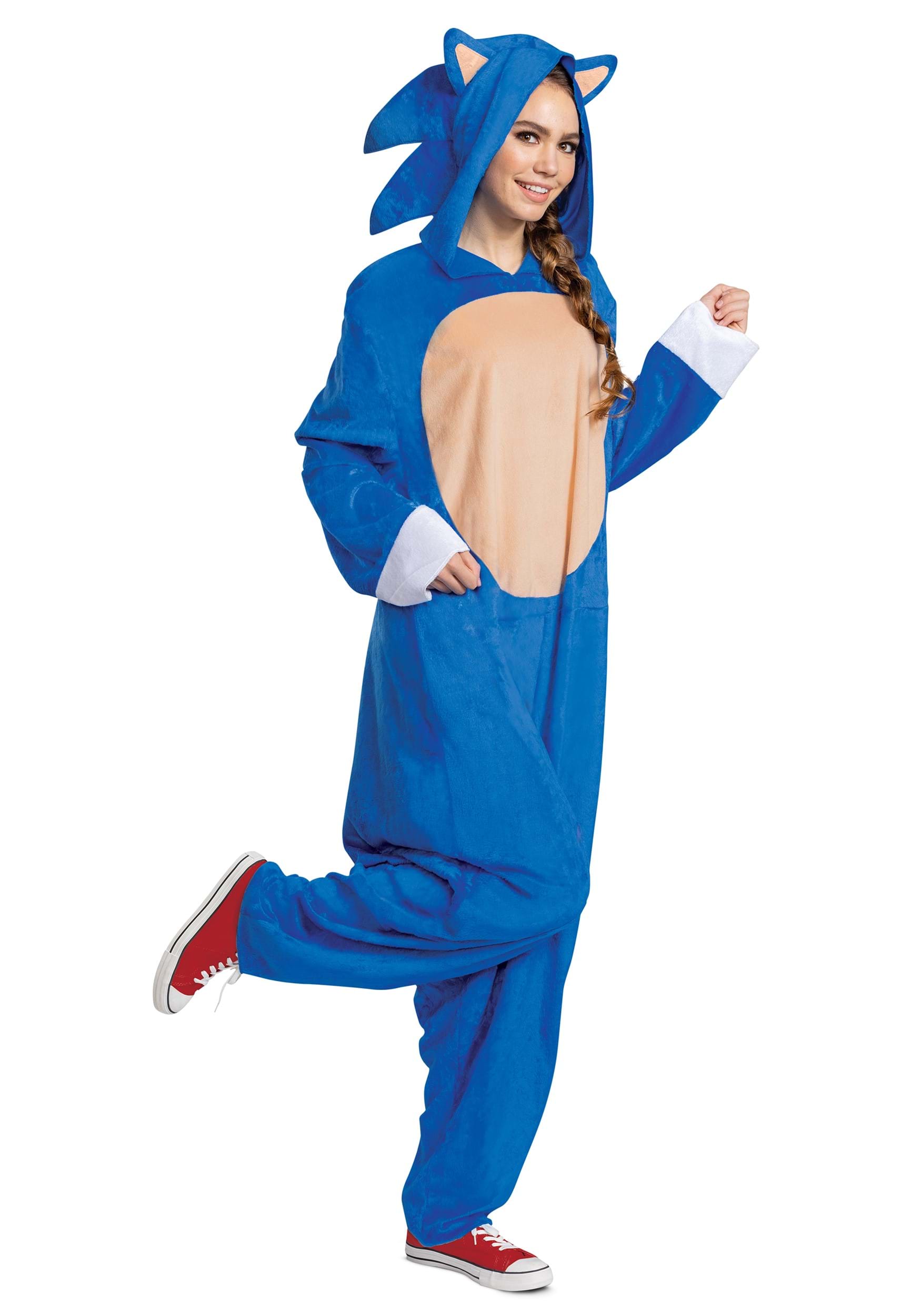 Disguise Fantasia Sonic 2 para adultos do filme Sonic, Conforme mostrado.