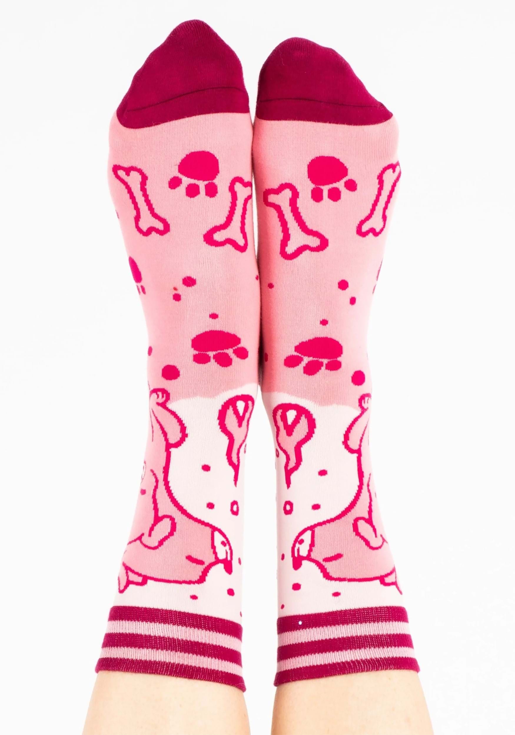 Adult Pink Cerberus Socks , Halloween Socks