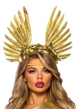 Golden Goddess Floral and Feather Headband