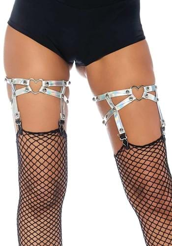 Iridescent Studded Thigh High Garter