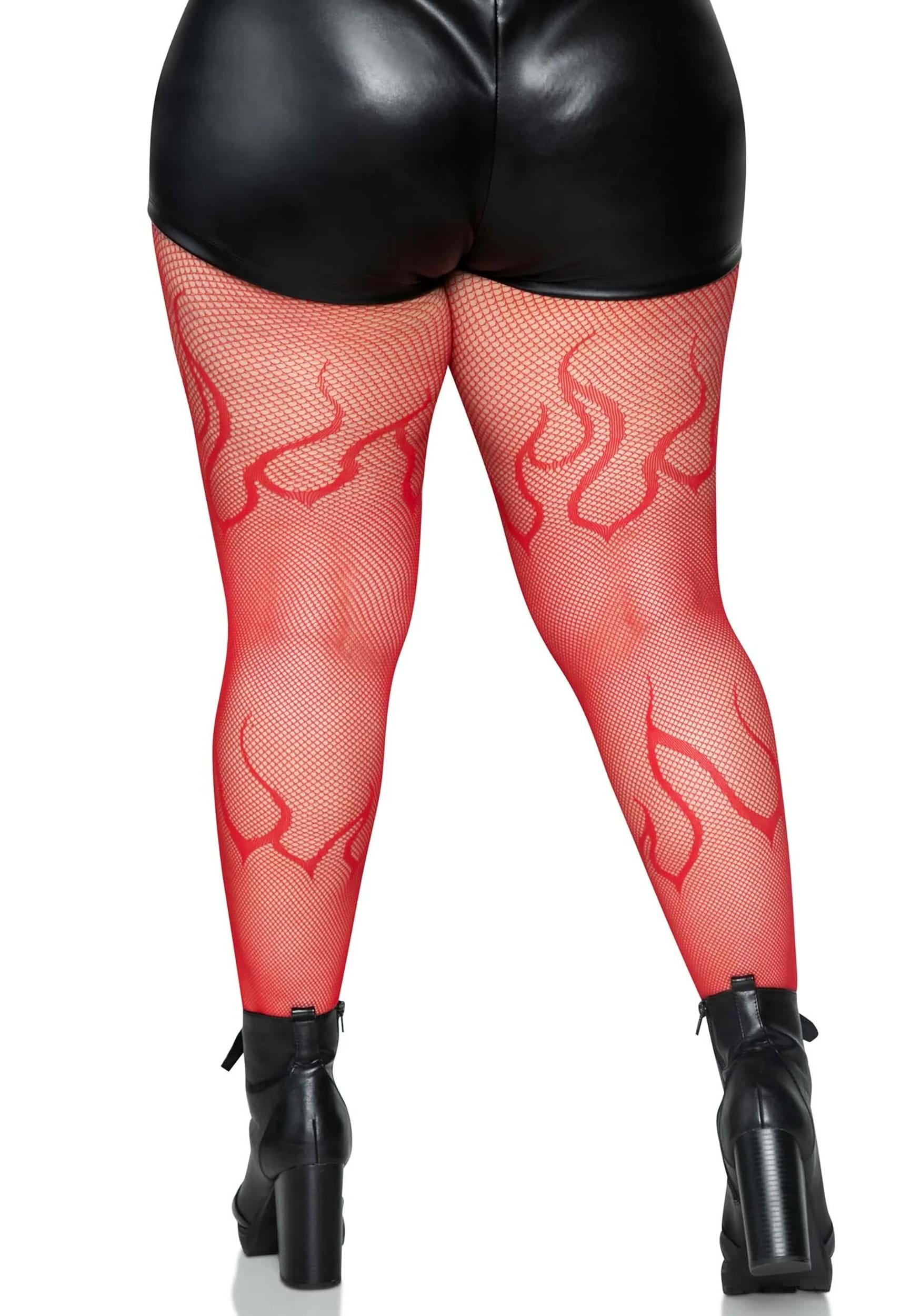 Orange Fishnet Tights for Women Mesh Tights Available in Plus Size. 