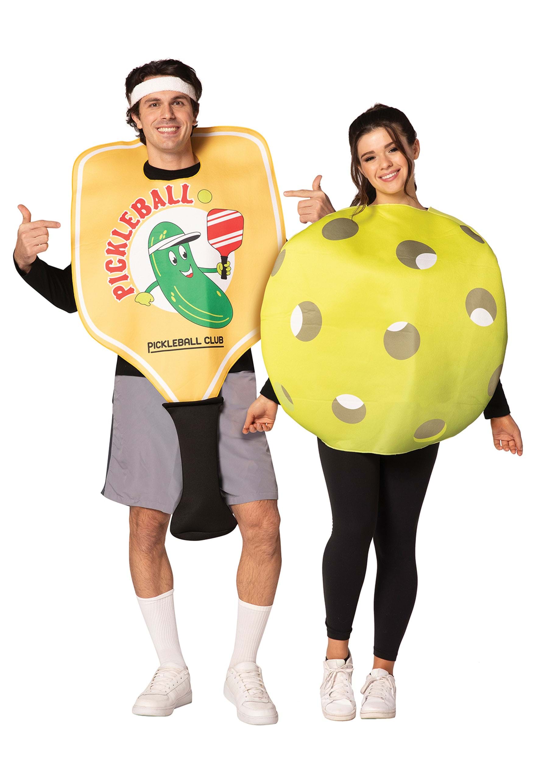 Pickleball Paddle & Ball Adult Couples Costume | Funny Costumes