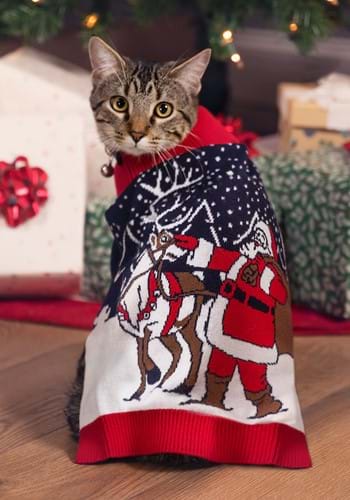 Santa and Reindeer Pet Sweater | Holiday Sweaters