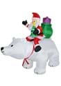6' Animated Inflatable Polar Bear with Santa