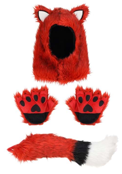 Fox Accessory Fox Hood, Hands & Tail Costume Accessory Kit | Fox Accessories