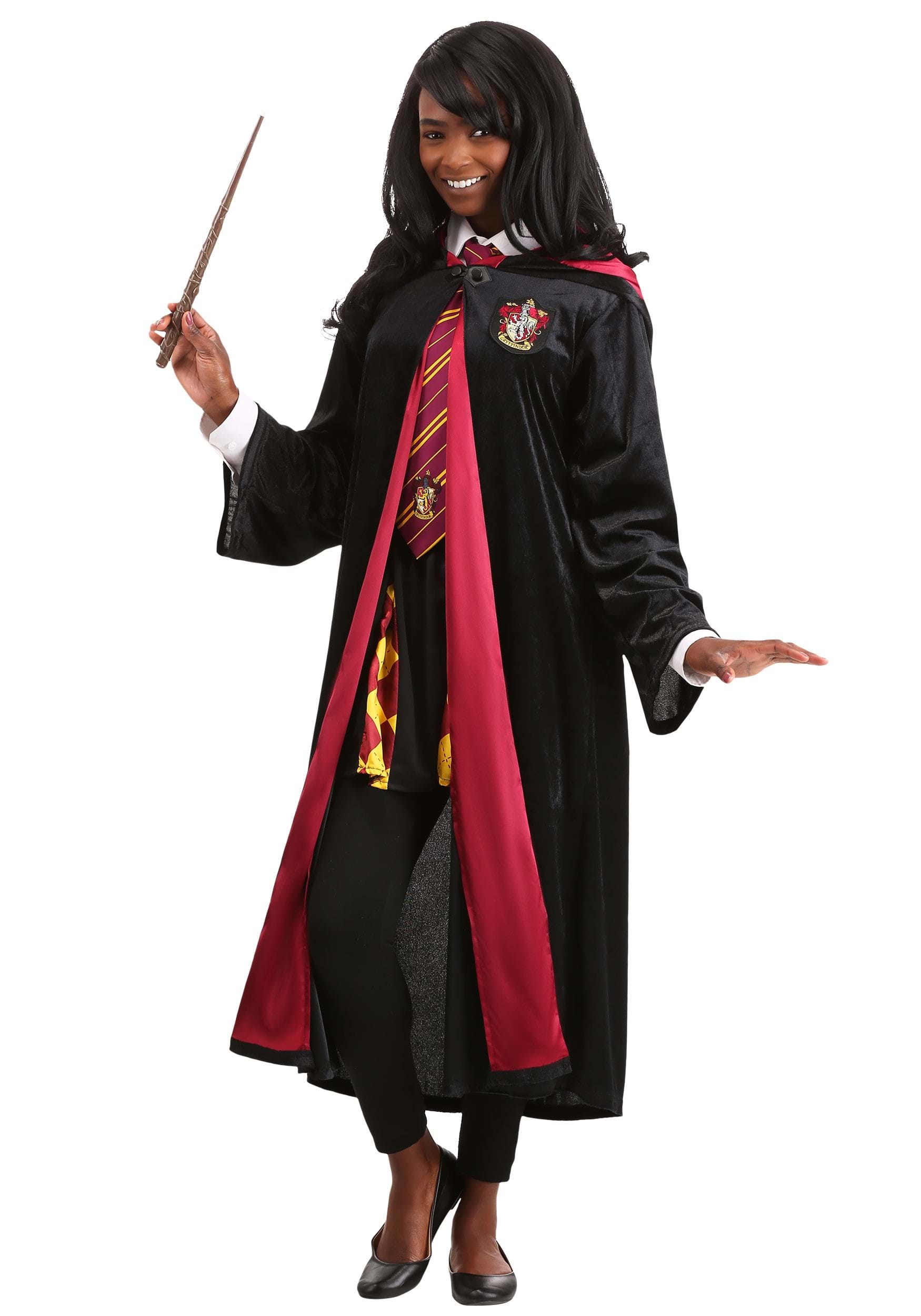 Photos - Fancy Dress Potter Jerry Leigh Harry  Plus Size Deluxe Hermione Gryffindor Robe Black&# 