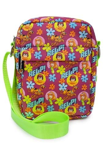 Womens Scooby Doo Relp Pink Flowers Crossbody Wallet