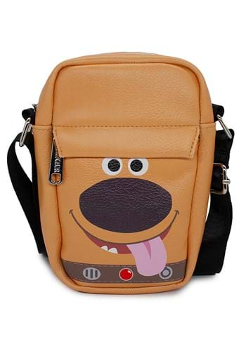 Womens Up Dug Smiling Face Tan Crossbody Wallet