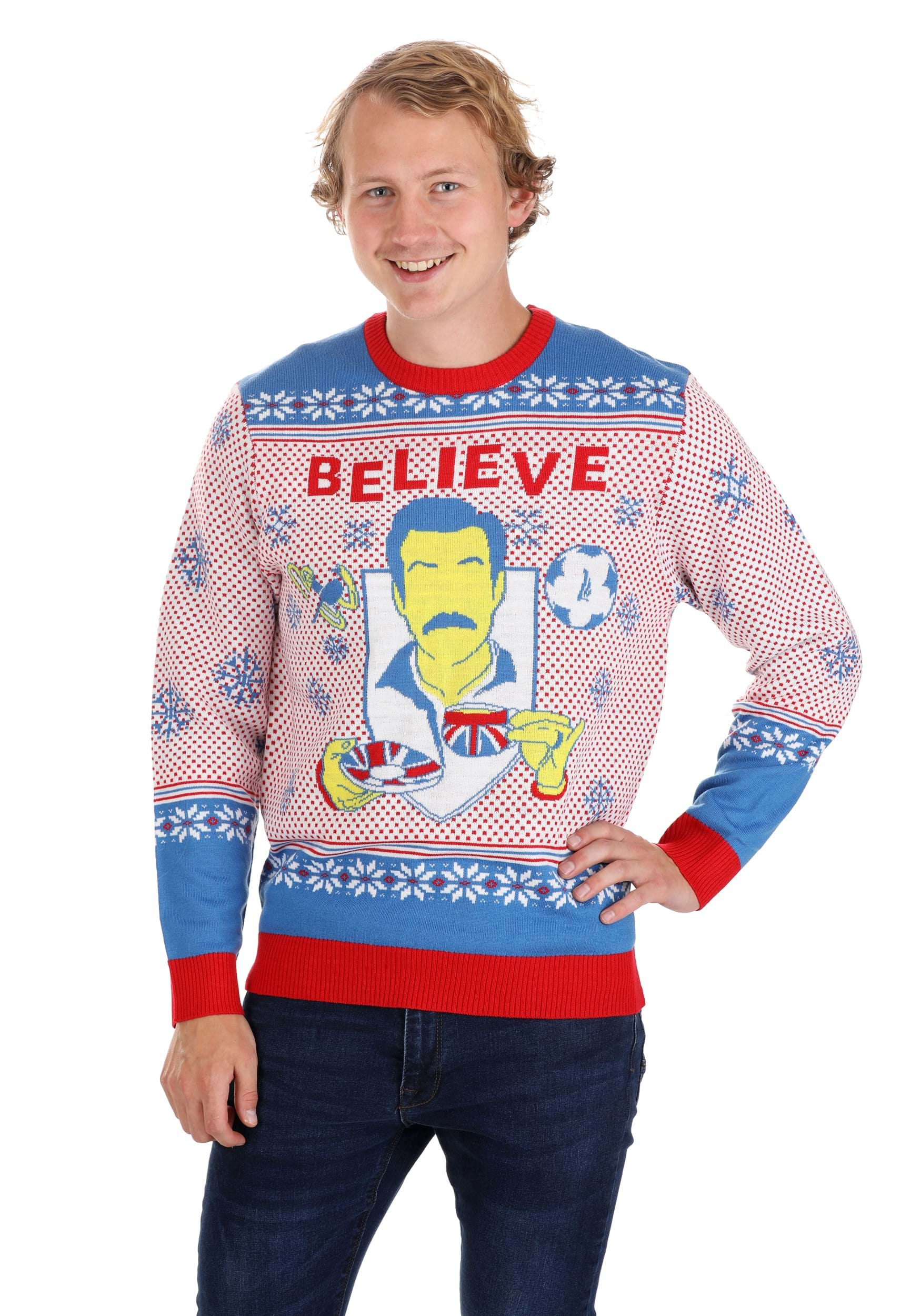 Ted Lasso Believe Adult Ugly Christmas Sweater , Adult Christmas Sweaters