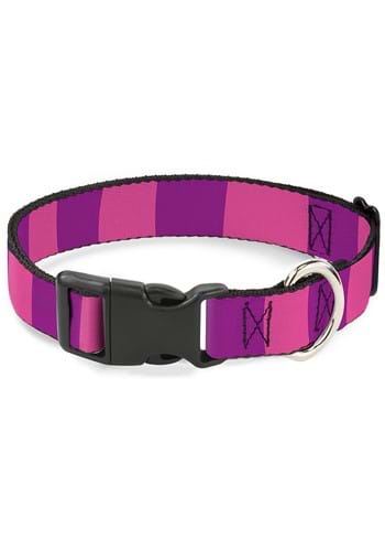 Cheshire Cat Stripe Pink Purple Plastic Clip Pet Collar