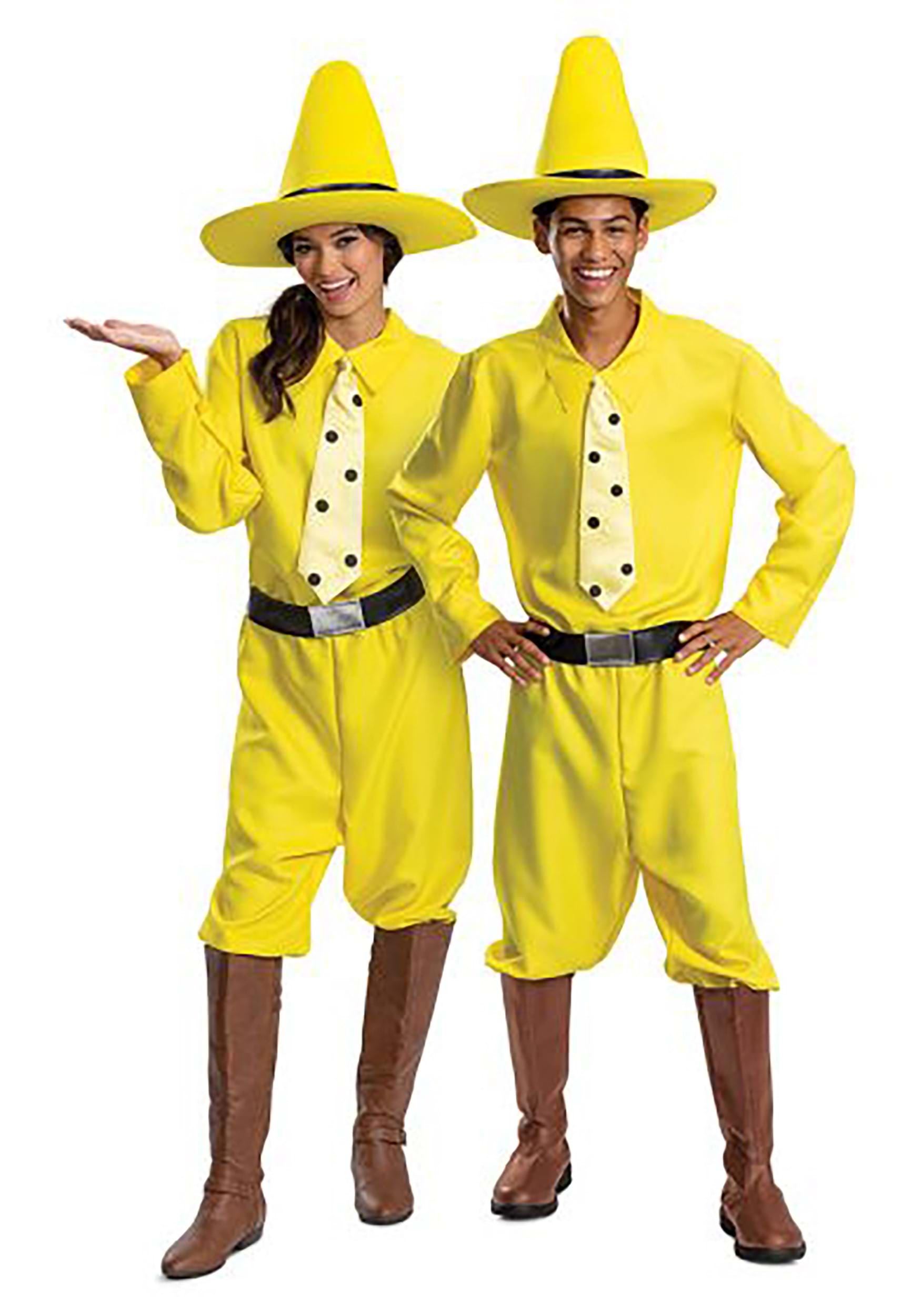 Curious George Man In Yellow Hat Costume Adult Mens Halloween One Size 