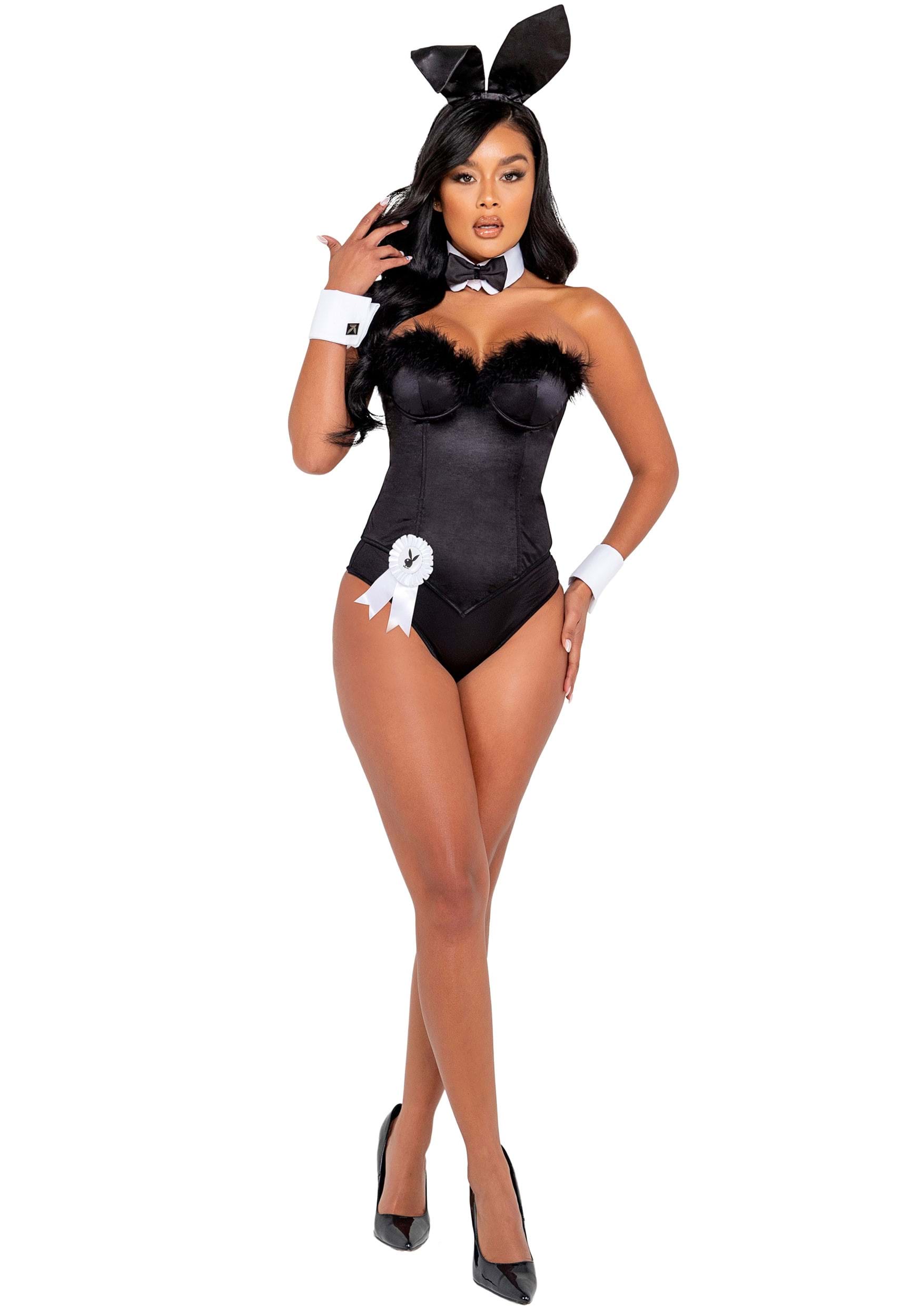 Disfraz de conejito de boudoir negro de playboy femenino Multicolor Colombia
