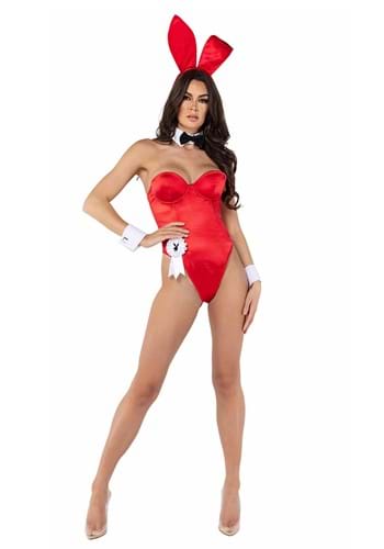 Playboy Womens Red Bunny Costume