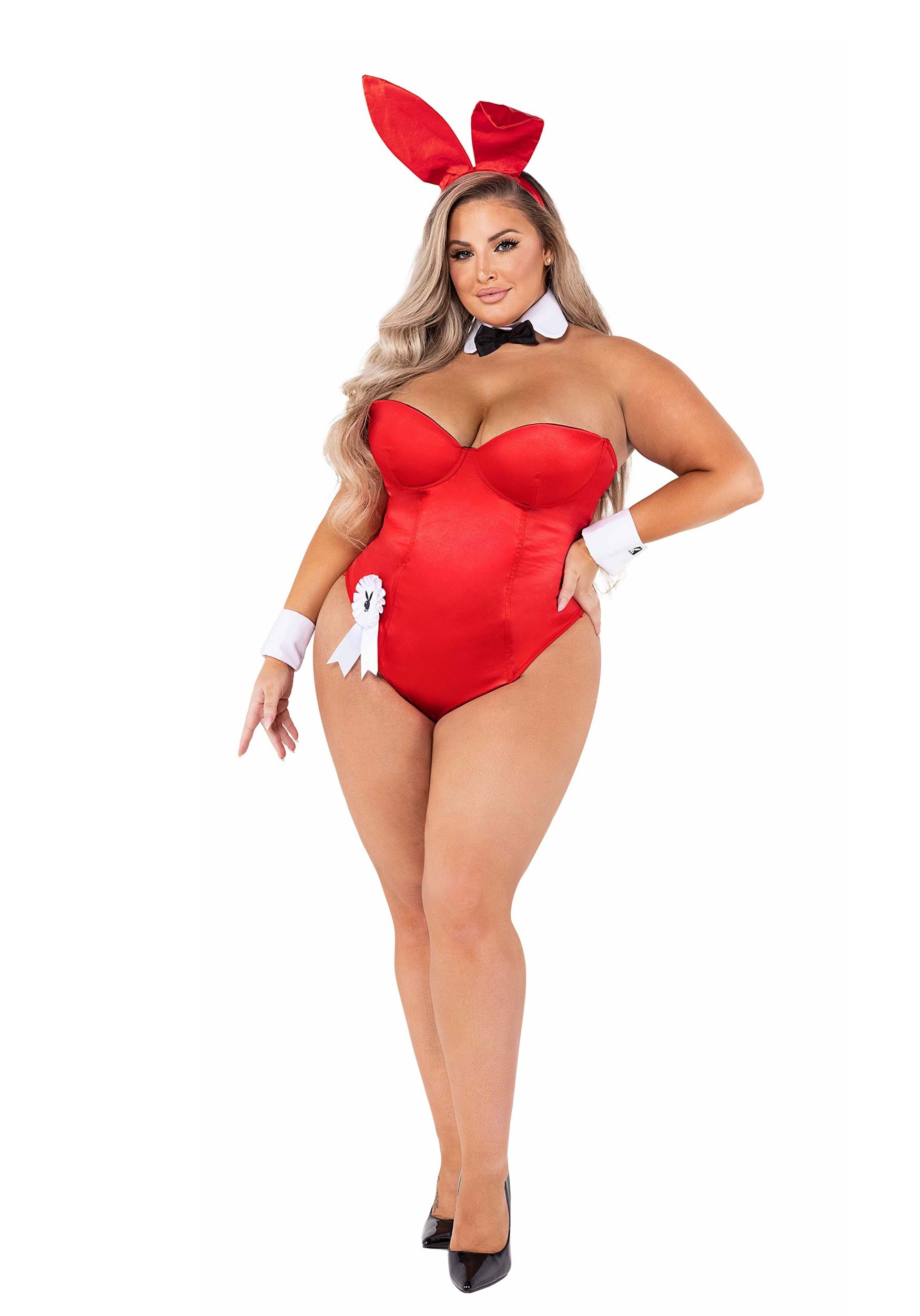Disfraz de conejito rojo de talla grande de playboy femenino Multicolor Colombia