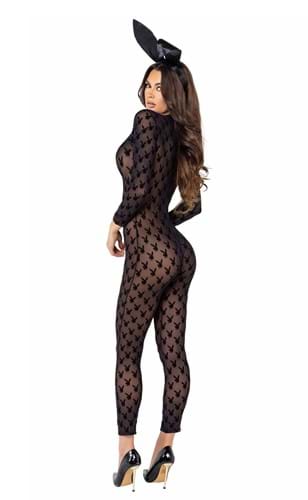 Women's Sheer Playboy Bunny Bodysuit