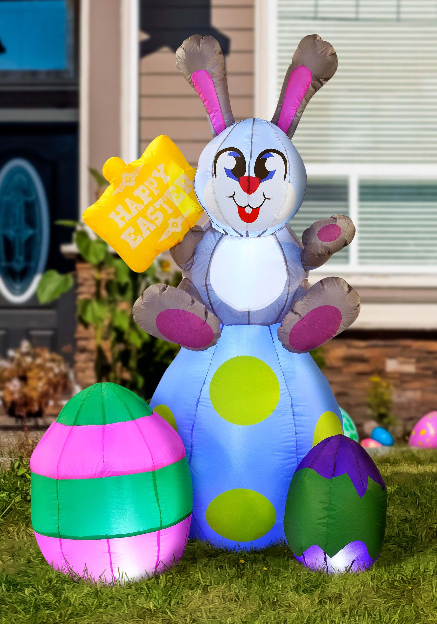 Photos - Other Decoration Joyin 6FT Large Bunny on Eggs Inflatable Prop Decoration | Easter Decorati