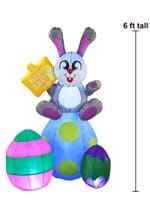 6Ft Tall Large Bunny on Eggs Inflatable Decoration Alt 4
