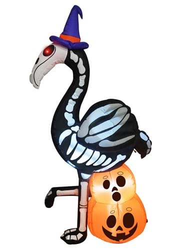 6FT Tall Large Skeleton Flamingo Inflatable Decoration