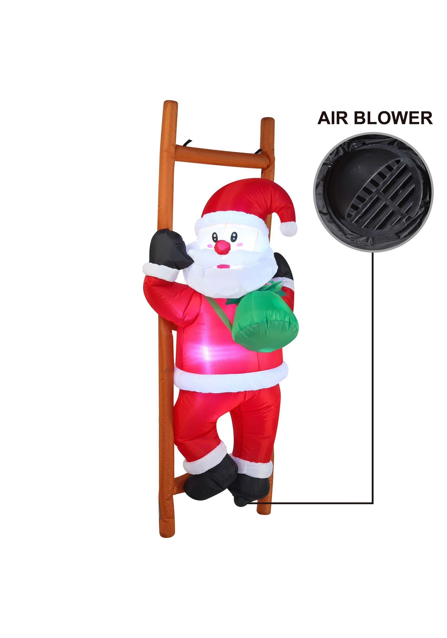 6 Foot Tall Climbing Santa Inflatable Decoration