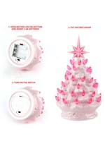 9 Inch Pink Ceramic Christmas Tree Decoration Alt 5