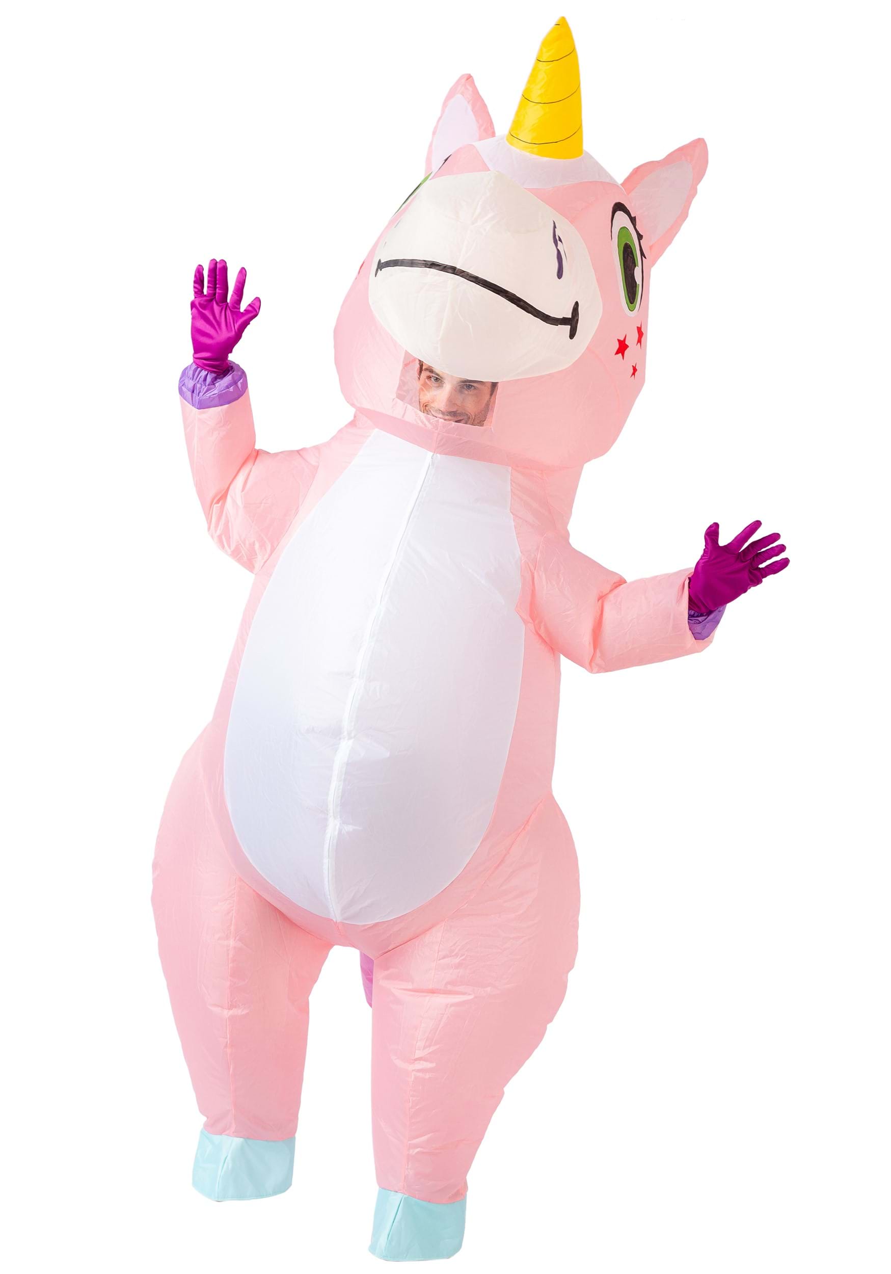 Disfraz de unicornio rosa inflable para adultos Multicolor