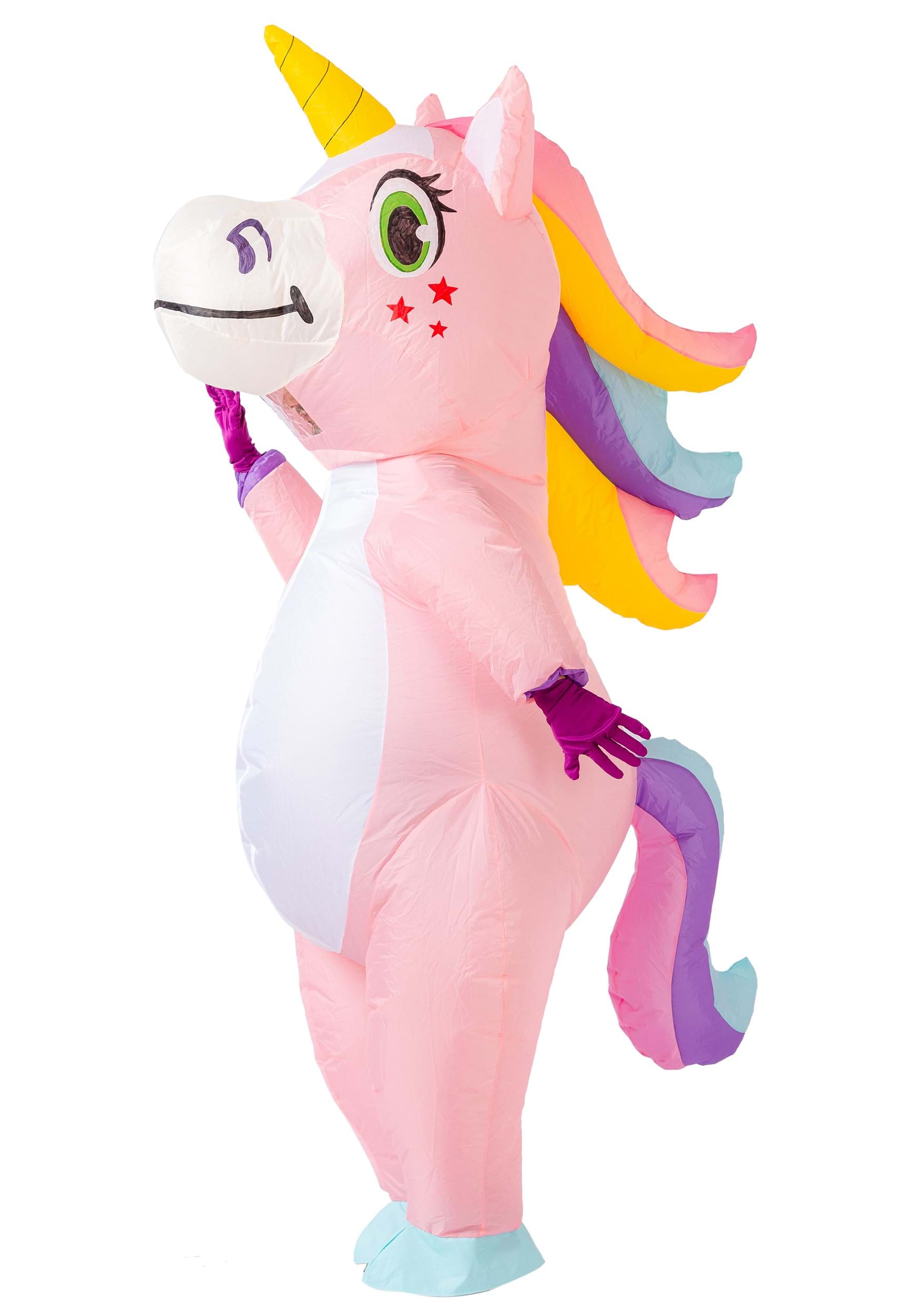 Inflatable Adult Pink Unicorn Costume