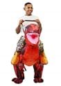 Adult Inflatable Riding-A-Red Raptor Costume Alt 2