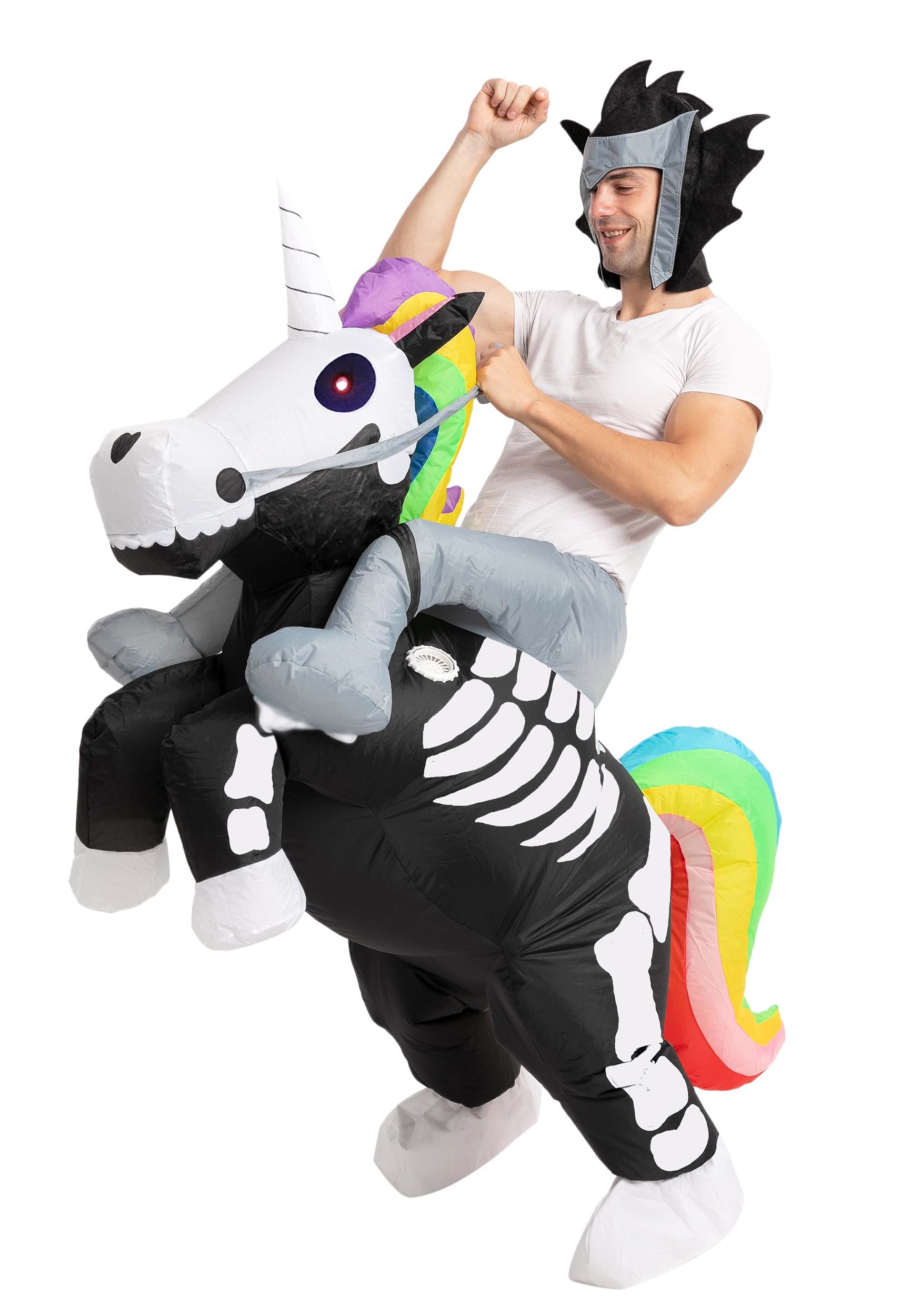 Disfraz de unicornio de conducción inflable para adultos Multicolor Colombia
