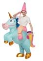 Adult Inflatable Riding A Blue Unicorn Costume Alt 4