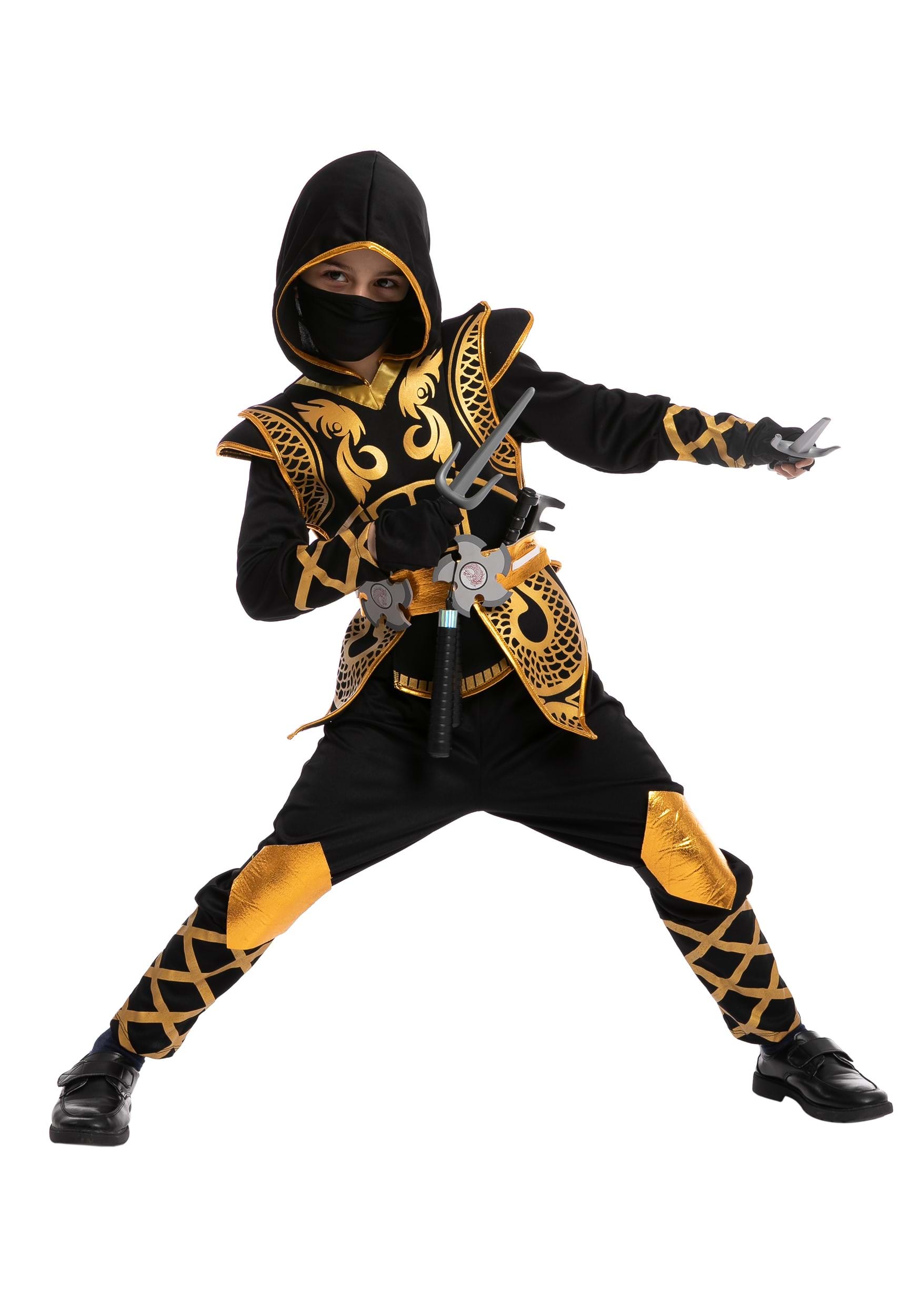 Disfraz de ninja dorado para niños Multicolor Colombia