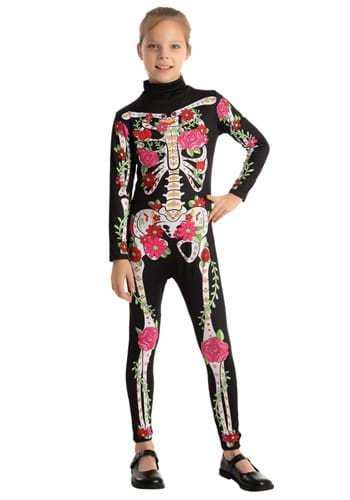 Girl's Floral Skeleton Costume