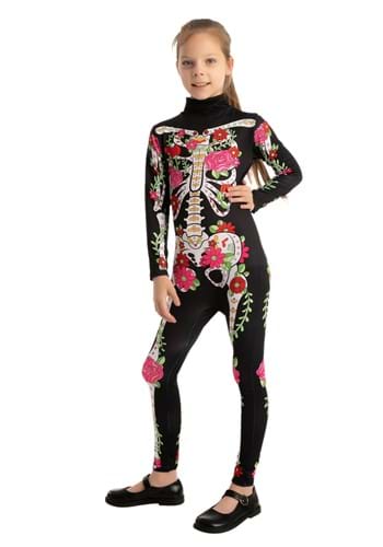 Floral Skeleton Girl's Costume | Kid's Skeleton Costumes