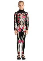 Girls Floral Skeleton Costume Alt 4