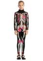 Girls Floral Skeleton Costume Alt 4