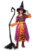 Girl's Light Up Orange Bat Witch Costume Alt 1