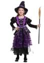 Girls Light Up Purple Bat Witch Costume Alt 1
