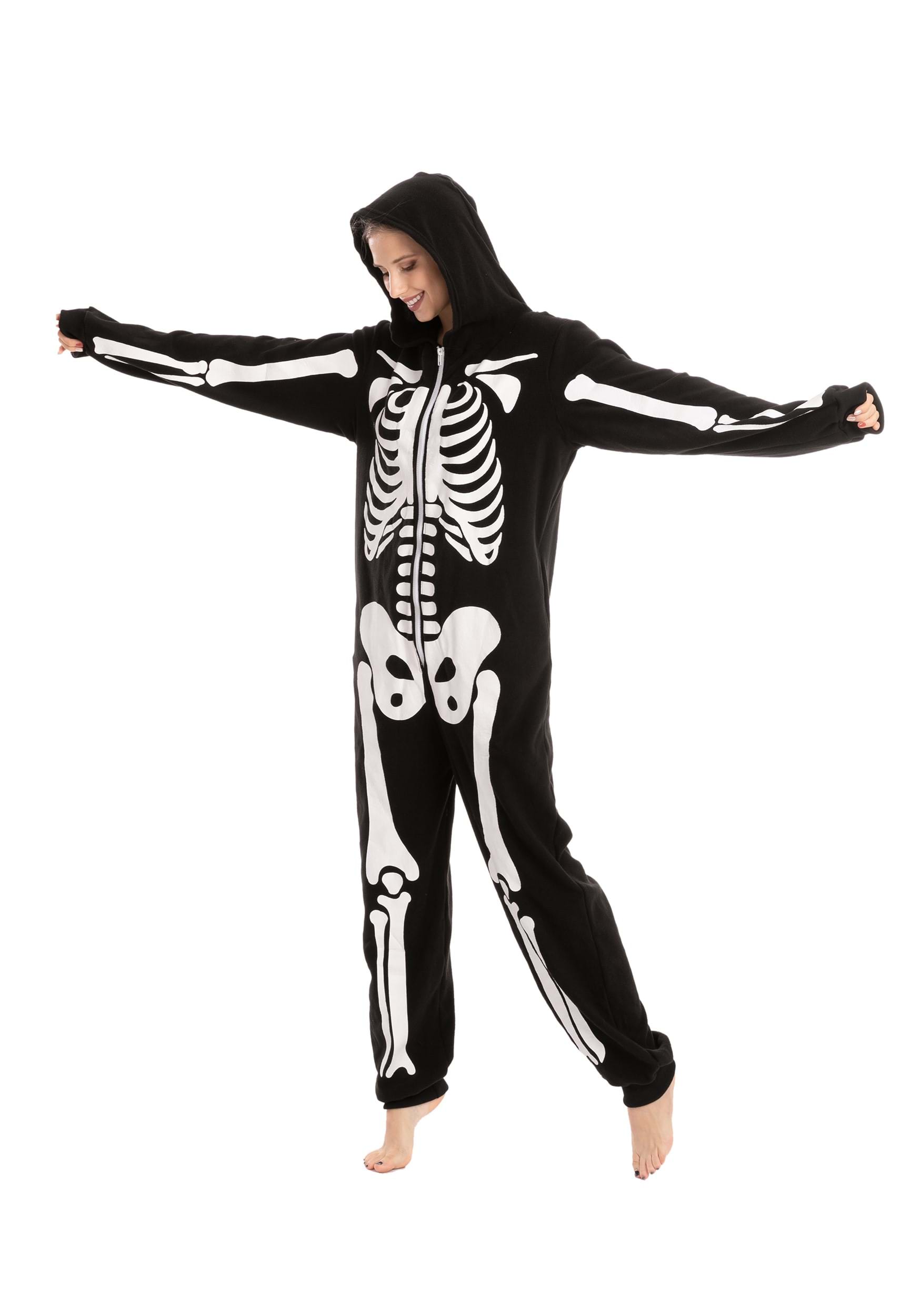Hooded Skeleton Adult Onesie