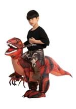 Kids Inflatable Riding a Red Raptor Costume