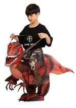 Kids Inflatable Riding a Red Raptor Costume Alt 2