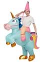 Child Inflatable Riding-A-Blue Unicorn Costume Alt 3
