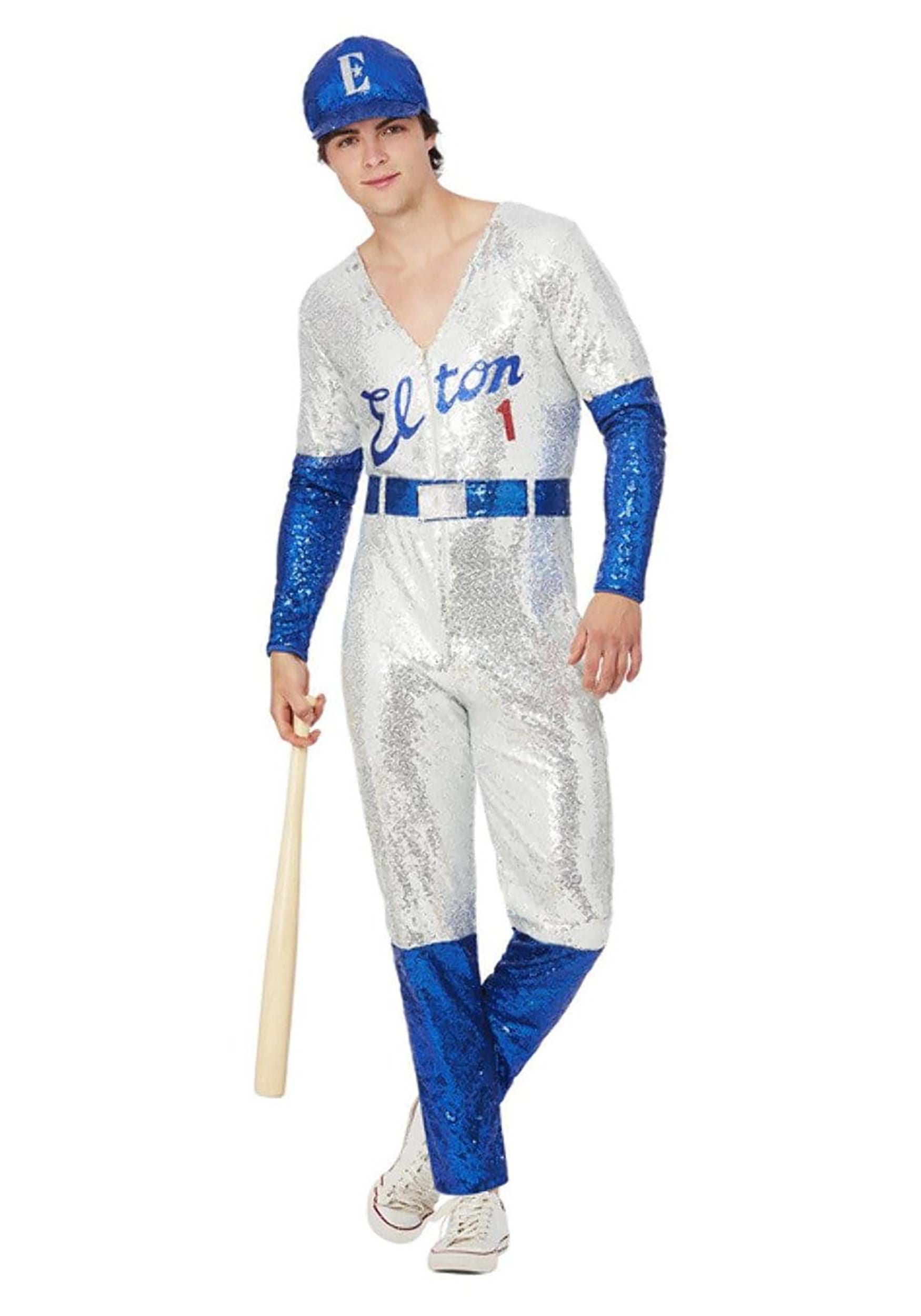 Deluxe Sequin Elton John Mens Baseball Adult Costume Medium
