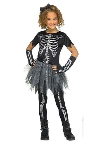 Girls Silver Skele-Girl Costume